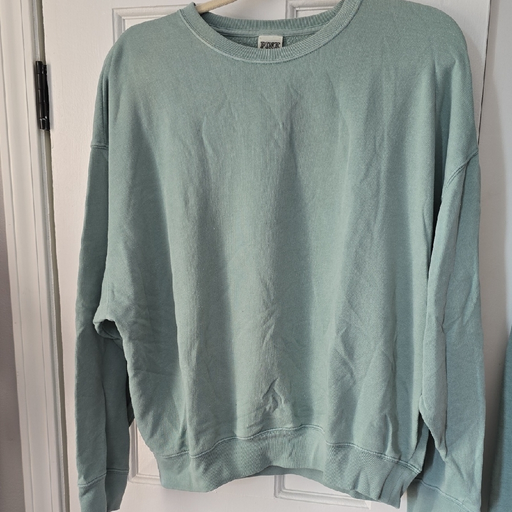 PINK Victoria's Secret Mint Sweatshirt And Sweatpants Set